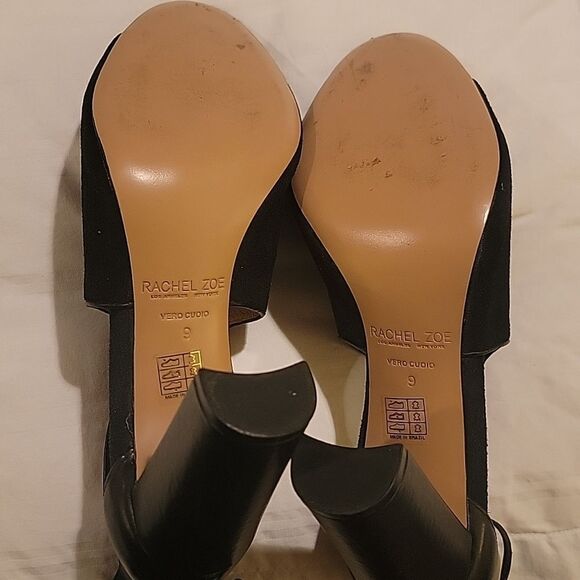 Rachel Zoe Black Suede Heels Sz 9 - Picture 7 of 9